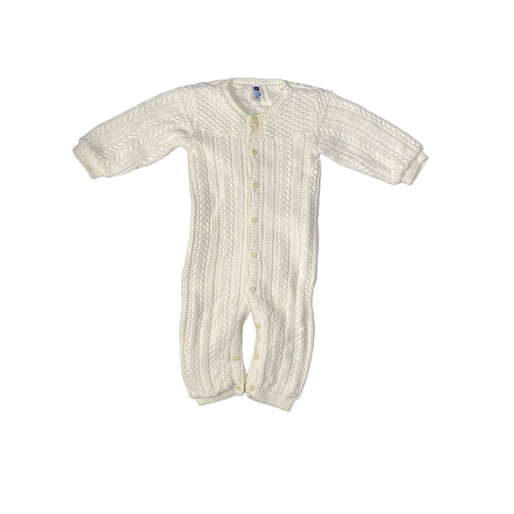 Gap Children One‎ Piece Button Front Cable Knit Size New Born 6-12 Months